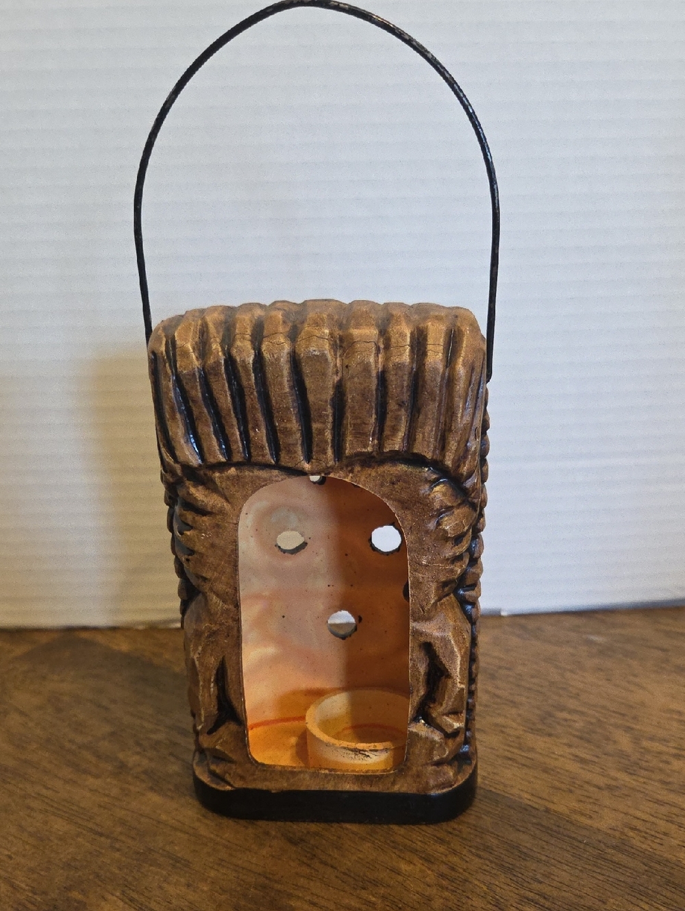 Vintage Ceramic Tiki Lantern Tea Light Holder Decorative Accent Made In Japan - Picture 4 of 10